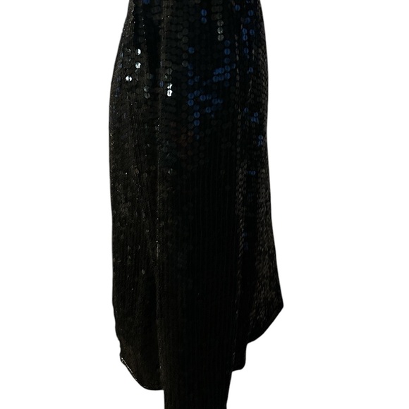 Vintage Stenay Beaded Sequin Silk Jacket Long Sleeve Black Hook & Eye Small - Picture 3 of 6